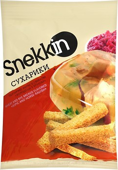 Фото Snekkin сухарики Холодець з хріном 70 г