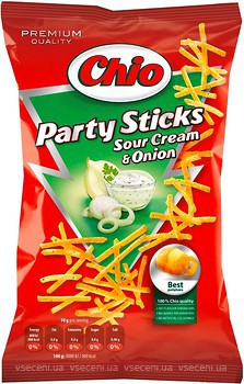 Фото Chio картопляна соломка Party Stick зі смаком сметани і цибулі 70 г