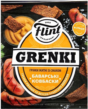 Фото Flint сухарики Grenki зі смаком баварських ковбасок 70 г