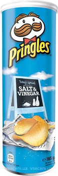 Фото Pringles чіпси Salt & Vinegar зі смаком солі і оцту 165 г