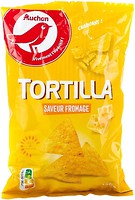 Фото Ашан кукурудзяні чіпси Tortilla зі смаком сиру 150 г