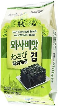 Фото Haelove чіпси-норі Seaweed зі смаком васабі 4.5 г