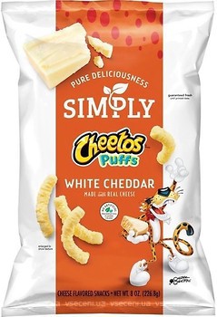 Фото Cheetos кукурудзяно-сирні палички Simply Puffs White Cheddar зі смаком білого сиру Чеддер 226.8 г