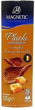Фото Magnetic чіпси шоколадні Platki зі смаком солоної карамелі 125 г
