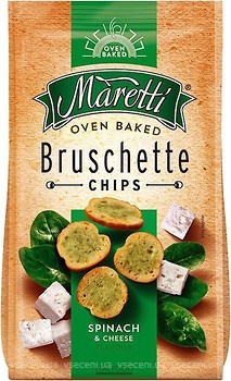 Фото Maretti сухарики Bruschette зі смаком шпинату і сиру 70 г
