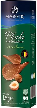 Фото Magnetic чіпси шоколадні Platki зі смаком горіхів 125 г