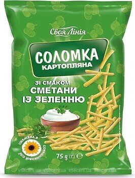 Фото Своя Лінія картофельная соломка Сметана и зелень 75 г