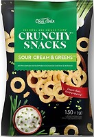Фото Своя Лінія кукурудзяні кільця Crunchy Snacks неглазуровані зі смаком сметани з зеленню 150 г