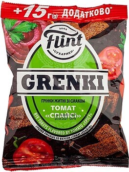 Фото Flint сухарики Grenki зі смаком томата spicy 125 г