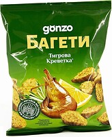 Фото Gonzo пшеничні сухарики Багети зі смаком тигрових креветок 50 г