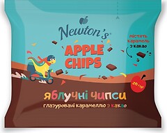 Фото Newton's яблучні чіпси Apple Chips зі смаком карамелі і какао 20 г