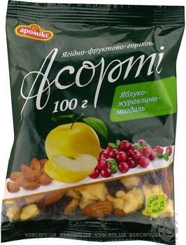 Фото Аромікс фруктово-горіхове асорті яблуко-журавлина-мигдаль 100 г
