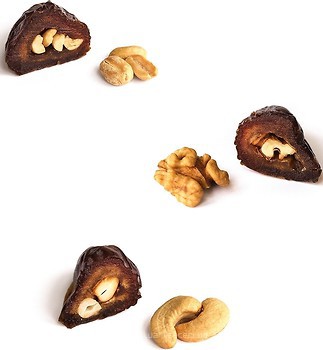 Фото AUMI фініки Преміальні з волоським горіхом, смаженим кешью і арахісом сушені 200 г