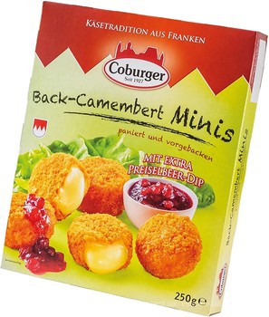 Фото Coburger Back-Camembert Minis з журавлинним соусом фасований 250 г