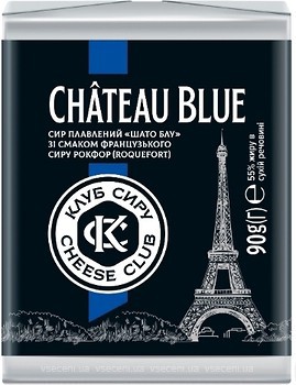 Фото Клуб Сиру плавленый Chateau Blue со вкусом Рокфор фасованный 90 г