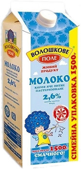 Фото Волошкове поле молоко пастеризованное 2.6% 1.5 л