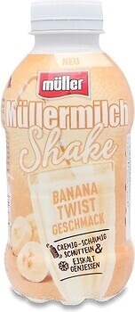 Фото Muller Mullermilch Shake молочний напій Банан 3.5% 400 мл