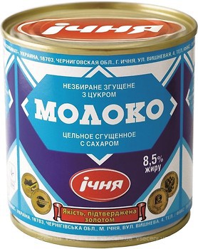 Фото Ічня молоко згущене цільне з цукром 8.5% з/б 370 г