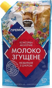 Фото Премія молоко згущене з цукром 8.5% д/п 290 г