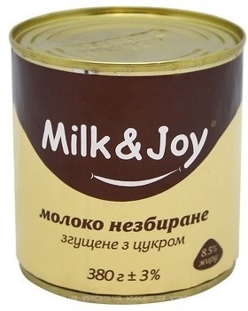 Фото Milk&Joy молоко згущене цільне з цукром 8.5% з/б 380 г