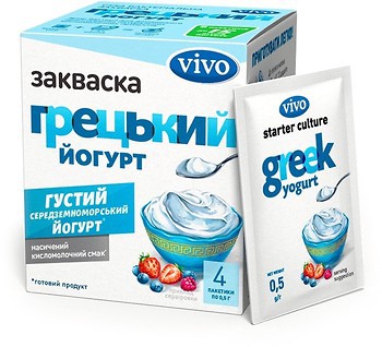 Фото VIVO Грецький йогурт в пакетах 4x 0.5 г
