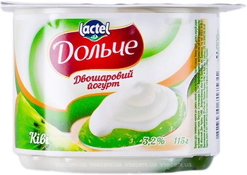 Фото Дольче йогурт густий двошаровий Ківі 3.2% 115 г