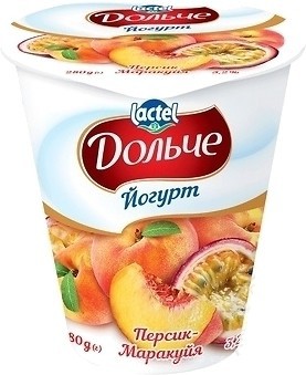 Фото Дольче йогурт густой Персик-маракуйя 3.2% 280 г