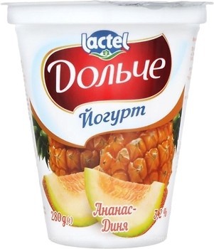 Фото Дольче йогурт густий Ананас-диня 3.2% 280 г