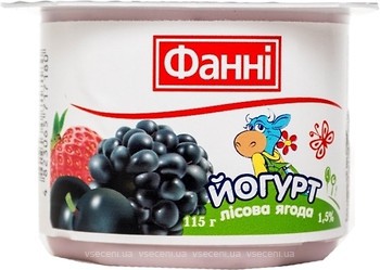 Фото Фанні йогурт густий Лісова ягода 1.5% 115 г