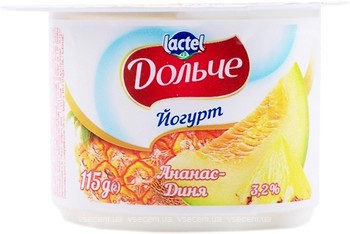 Фото Дольче йогурт густий Ананас-диня 3.2% 115 г