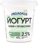 Фото Молокія йогурт густий білий з пробіотиками 2.5% 300 г
