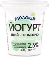 Фото Молокія йогурт густой белый с пробиотиками 2.5% 300 г