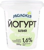 Фото Молокія йогурт густий білий 1.6% 300 г