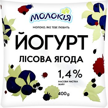 Фото Молокія йогурт питний Лісова ягода 1.4% 400 г