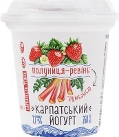 Фото Галичина йогурт густий Полуниця-ревінь 2.2% 260 г