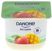 Фото Danone йогурт густий Манго-персик 2% 125 г