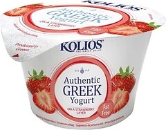 Фото Kolios йогурт густой Греческий Клубника 0% 150 г
