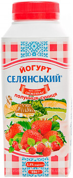 Фото Селянське йогурт Клубника-земляника 2.5% 330 г