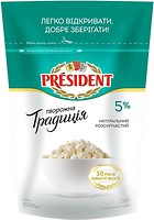 Фото President сир кисломолочний Творожна традиція 5% 1 кг