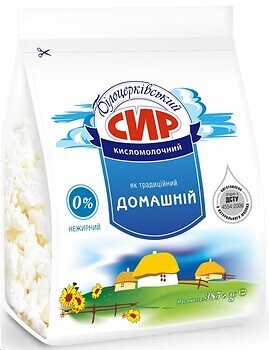 Білоцерківський сир кисломолочний Домашній традиційний нежирний 0% 385 ...