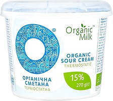 Фото Organic Milk сметана органічна термостатна 15% 270 г