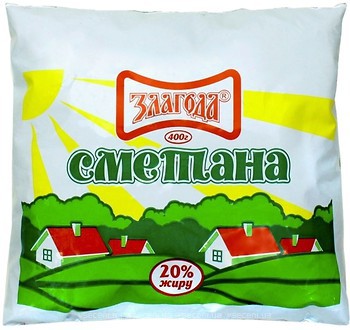 Фото Злагода сметана 20% 400 г