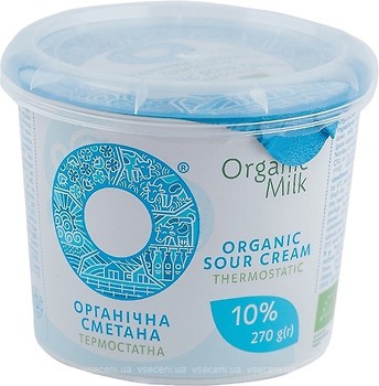Фото Organic Milk сметана органічна термостатна 10% 270 г
