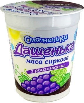Фото Смачненько маса сирна Дашенька з родзинками 8% 180 г