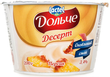 Фото Дольче десерт сирний Персик 3.4% 200 г