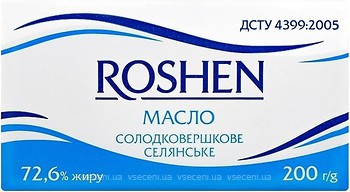 Фото Roshen солодковершкове селянське 72.6% 200 г