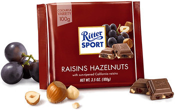 Фото Ritter Sport молочний Родзинки та фундук (Raisins Hazelnuts) 100 г