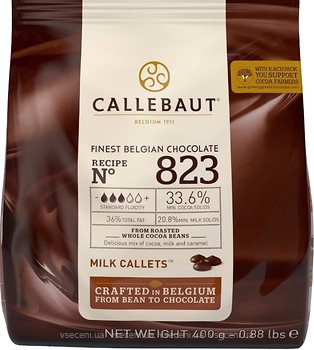 Фото Callebaut молочный бельгийский №823 (каллеты) 400 г