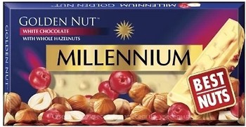 Фото Millennium белый Golden Nut с цельным орехом и клюквой 100 г