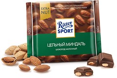 Фото Ritter Sport молочный Цельный миндаль (Whole Almonds) 100 г